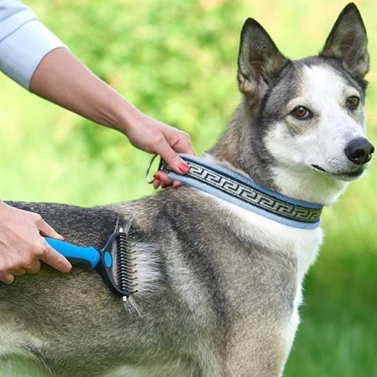 BUFFER® Plastik Saplı Metal Kedi Köpek Bakım Kıtık Tüy Topak Açıcı Tarak - Görsel 3