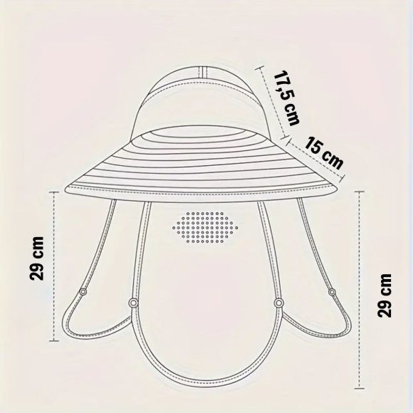 BUFFER® Güneş Koruyuculu Nefes Alabilen Maskeli ve Boyun Kapaklı Geniş Kenarlı Balıkçı Şapkası - Görsel 3